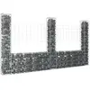 vidaXL Panier de gabion en forme de U avec 3 poteaux Fer 260x20x150 cm