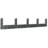 vidaXL Panier de gabion en forme de U avec 5 poteaux Fer 500x20x100 cm