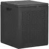 vidaXL Boîte de rangement de jardin 90 L Noir PP Rotin