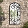 vidaXL Miroir de jardin Noir 70x30 cm Fer pour utilisation extérieure