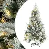 vidaXL Sapin de Noël pré-éclairé avec neige floquée/cônes 195cm PVC/PE
