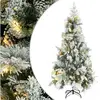 vidaXL Sapin de Noël pré-éclairé avec neige floquée/cônes 225cm PVC/PE