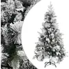 vidaXL Sapin de Noël à flocons de neige et pommes de pin 225 cm PVC/PE