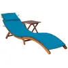 vidaXL Chaise longue de jardin avec table et coussin Bois d'acacia