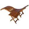 vidaXL Chaise longue de jardin avec table et coussin Bois d'acacia