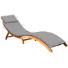 vidaXL Chaise longue de jardin avec coussin Bois d'acacia solide