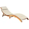 vidaXL Chaise longue de jardin avec coussin Bois d'acacia solide