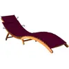 vidaXL Chaise longue de jardin avec coussin Bois d'acacia solide