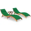 vidaXL Chaise longue de jardin avec coussin Bois d'acacia solide