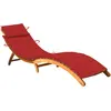 vidaXL Chaise longue de jardin avec coussin Bois d'acacia solide