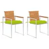 vidaXL Chaises de jardin avec coussins lot de 2 Acacia solide et acier