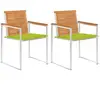 vidaXL Chaises de jardin avec coussins lot de 2 Acacia solide et acier