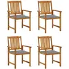 vidaXL Chaises de jardin avec coussins 2 pcs Bois d'acacia massif