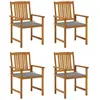 vidaXL Chaises de jardin avec coussins 4 pcs Bois d'acacia massif