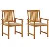 vidaXL Chaises de jardin avec coussins 4 pcs Bois d'acacia massif