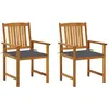 vidaXL Chaises de jardin avec coussins 2 pcs Bois d'acacia massif