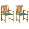 vidaXL Chaises de jardin avec coussins 2 pcs Bois d'acacia massif