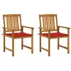vidaXL Chaises de jardin avec coussins 2 pcs Bois d'acacia massif