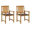 vidaXL Chaises de jardin avec coussins 4 pcs Bois d'acacia massif
