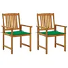 vidaXL Chaises de jardin avec coussins 2 pcs Bois d'acacia massif
