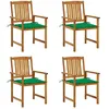 vidaXL Chaises de jardin avec coussins 4 pcs Bois d'acacia massif