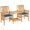 vidaXL Chaises de jardin avec table à thé et coussins Acacia solide