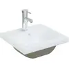 vidaXL Lavabo encastré avec robinet 42x39x18 cm céramique blanc
