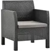 vidaXL Chaise de jardin avec coussin PP Rotin Anthracite