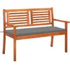 vidaXL Banc de jardin 2 places avec coussin 120 cm Bois d'eucalyptus