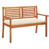 vidaXL Banc de jardin 2 places avec coussin 120 cm Bois d'eucalyptus
