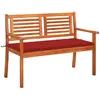 vidaXL Banc de jardin 2 places avec coussin 120 cm Bois d'eucalyptus