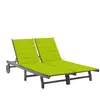 vidaXL Chaise longue de jardin 2 places avec coussin Gris Acacia