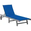 vidaXL Chaise longue de jardin avec coussin Gris Bois d'acacia solide