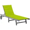 vidaXL Chaise longue de jardin avec coussin Gris Bois d'acacia solide