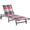 vidaXL Chaise longue de jardin avec coussin Gris Bois d'acacia solide