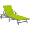 vidaXL Chaise longue de jardin avec coussin Bois d'acacia solide