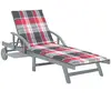 vidaXL Chaise longue de jardin avec coussin Bois d'acacia solide