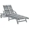 vidaXL Chaise longue de jardin avec coussin Bois d'acacia solide