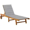 vidaXL Chaise longue de jardin avec coussin Bois d'acacia solide
