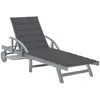 vidaXL Chaise longue de jardin avec coussin Bois d'acacia solide