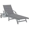 vidaXL Chaise longue de jardin avec coussin Bois d'acacia solide