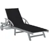 vidaXL Chaise longue de jardin avec coussin Bois d'acacia solide