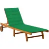 vidaXL Chaise longue de jardin avec coussin Bois d'acacia solide