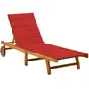 vidaXL Chaise longue de jardin avec coussin Bois d'acacia solide