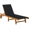 vidaXL Chaise longue de jardin avec coussin Bois d'acacia solide