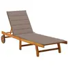 vidaXL Chaise longue de jardin avec coussin Bois d'acacia solide