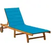 vidaXL Chaise longue de jardin avec coussin Bois d'acacia solide