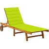 vidaXL Chaise longue de jardin avec coussin Bois d'acacia solide