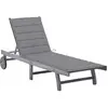 vidaXL Chaise longue de jardin avec coussin Gris Bois d'acacia solide