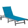 vidaXL Chaise longue de jardin avec coussin Gris Bois d'acacia solide
